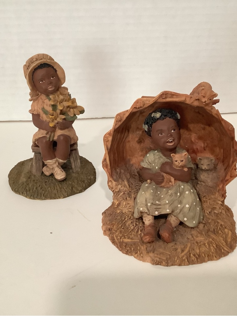 Set of 2. M. Holcombe All God's Children Girl Figurines Mattie #508 & Sadie 222